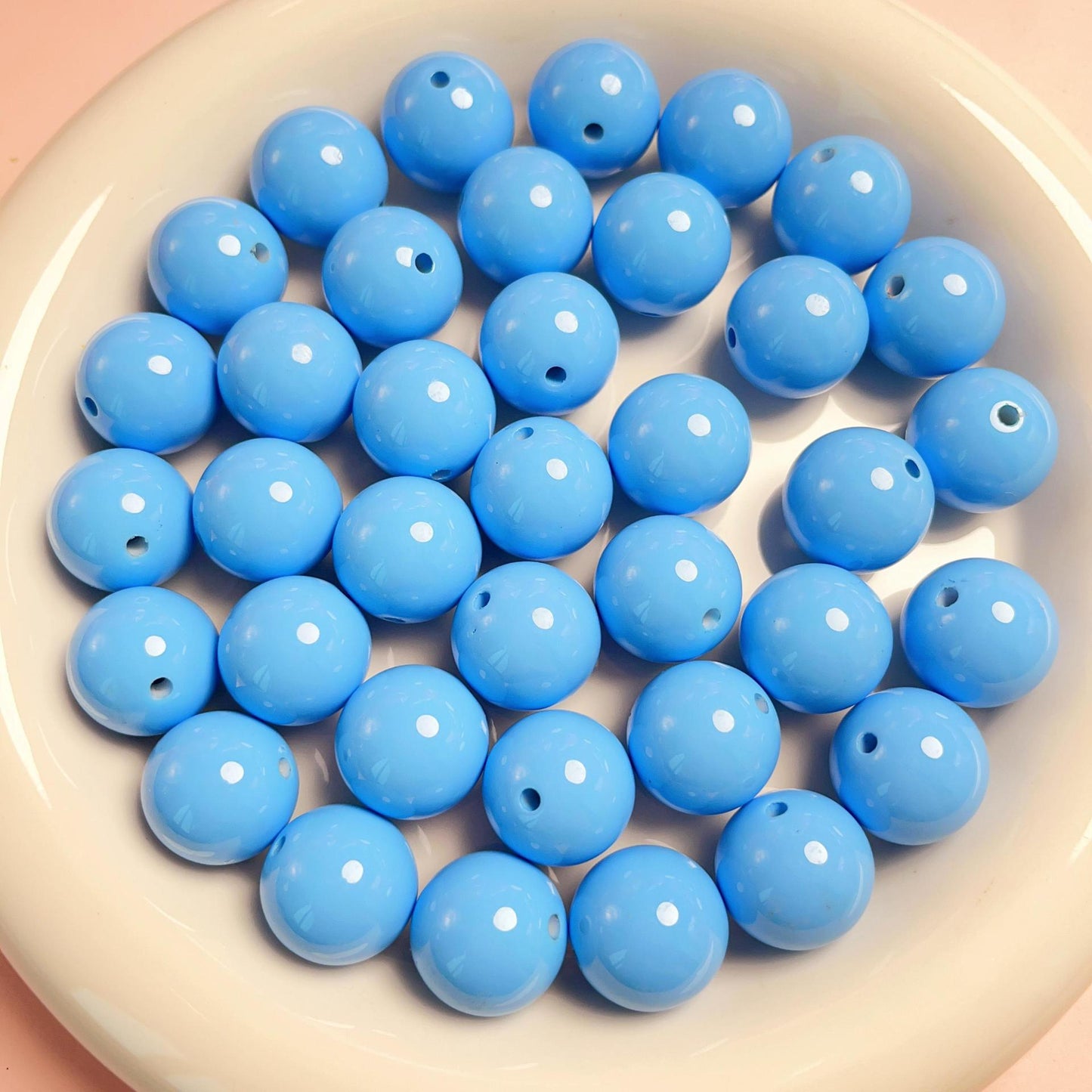 16MM Acrylic macaron solid colored round beads