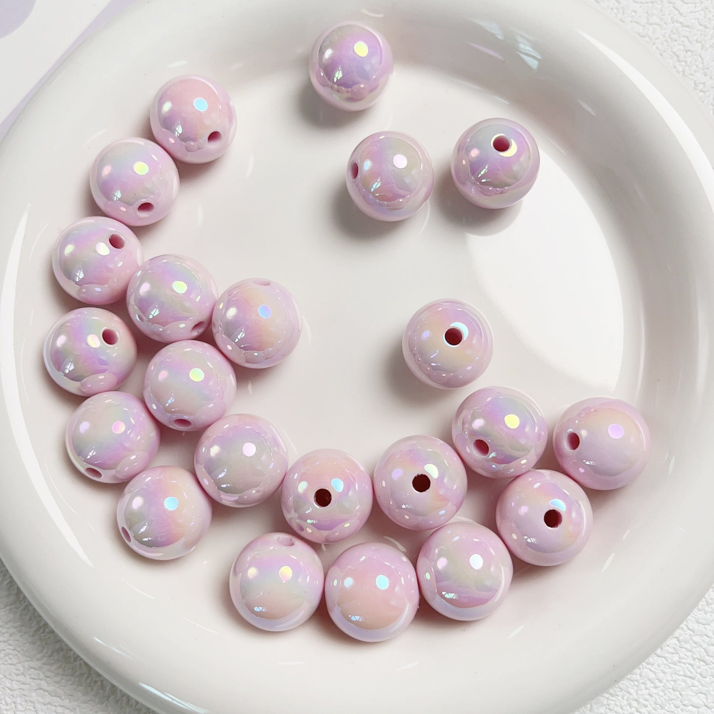 16MM Cream based UV coated solid colored round beads