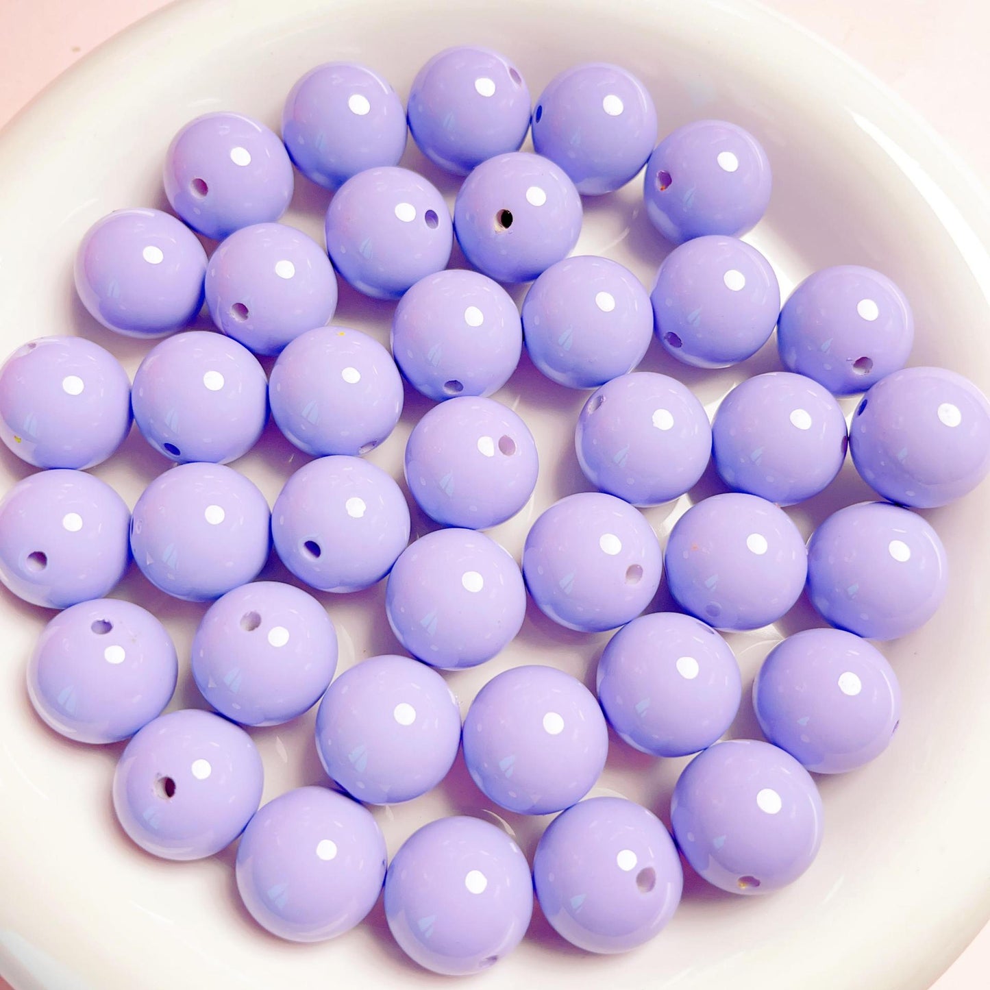 16MM Acrylic macaron solid colored round beads