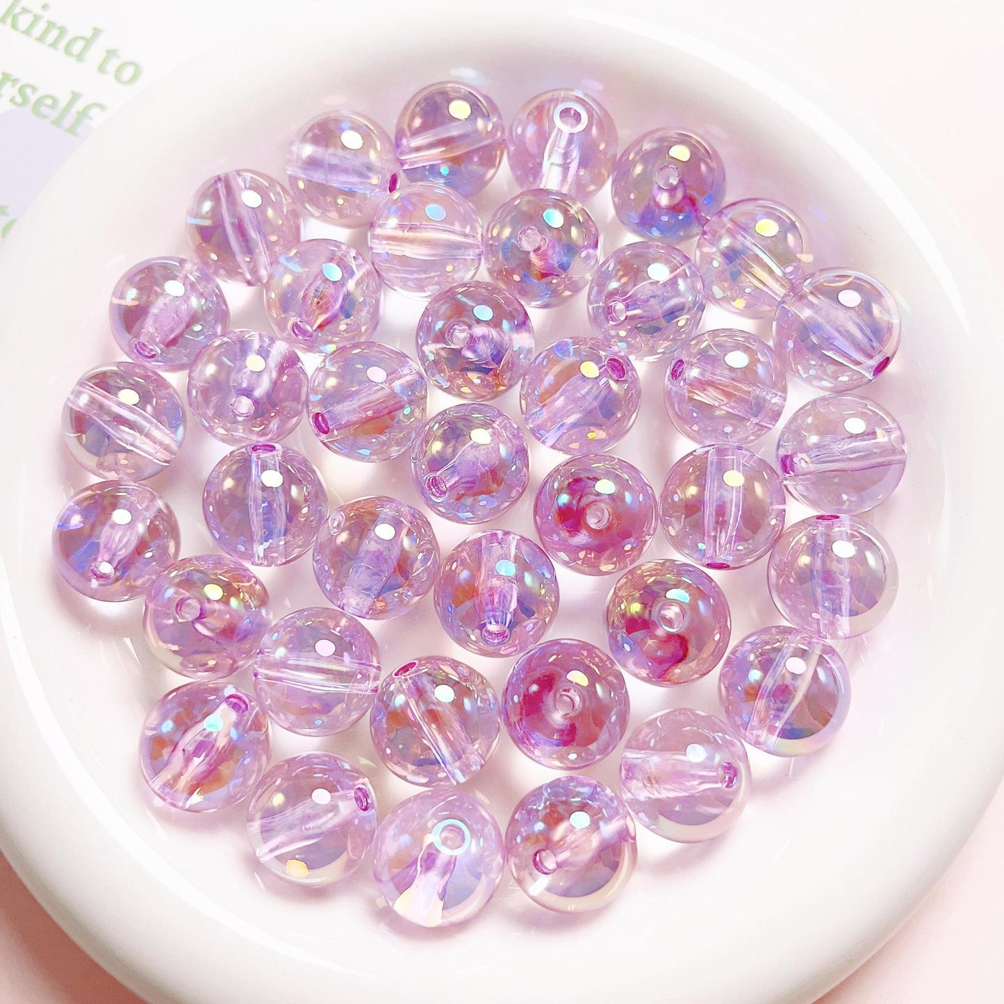 16MM Transparent high gloss UV coated round beads