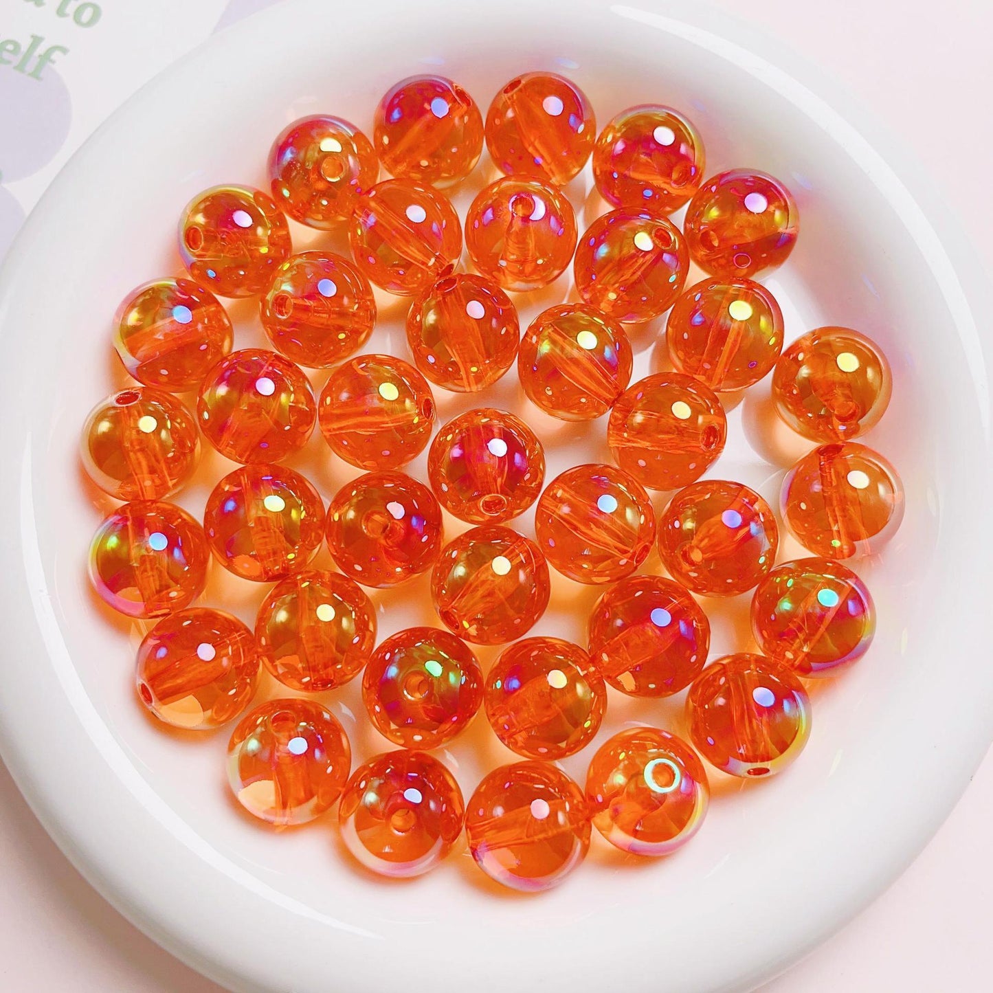 16MM Transparent high gloss UV coated round beads