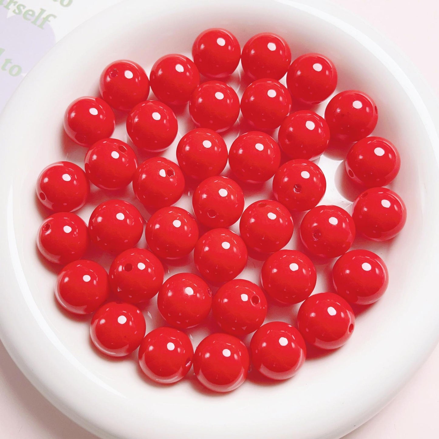 16MM Acrylic macaron solid colored round beads