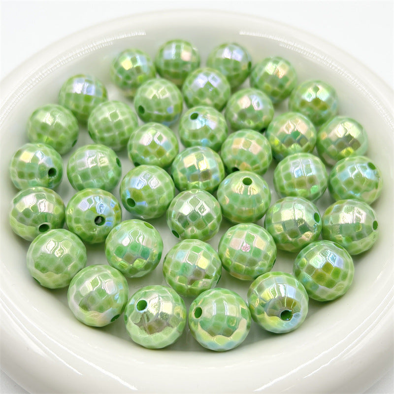 16MM Color coated acrylic grid beads