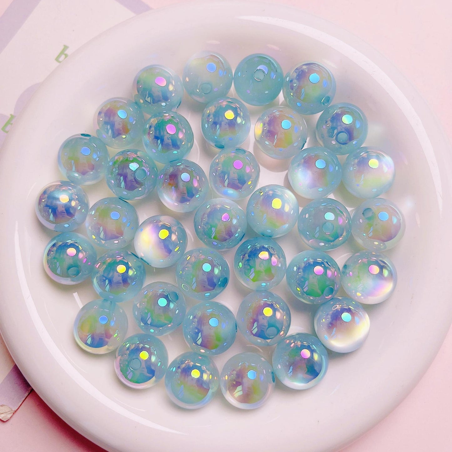 16MM UV coated acrylic cat eye beads