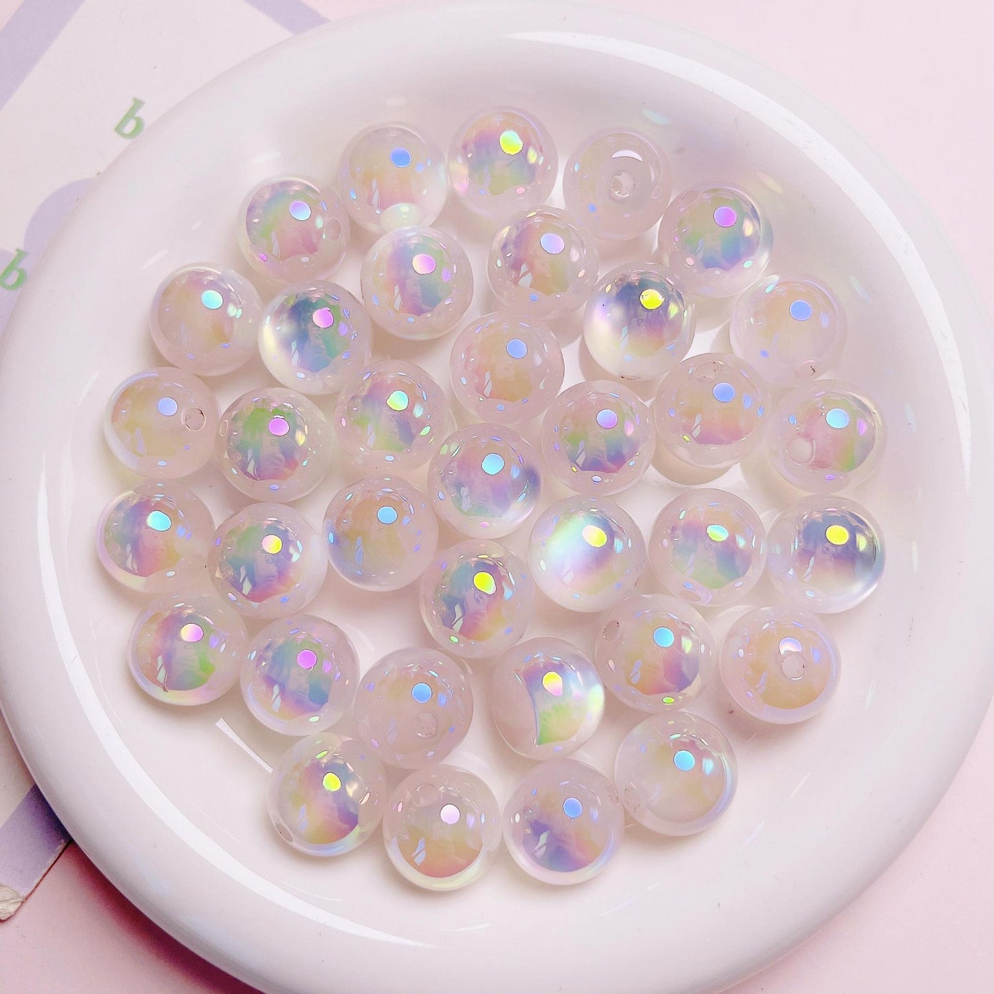 16MM UV coated acrylic cat eye beads