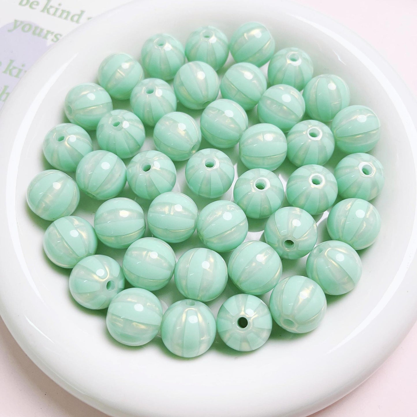 16MM Acrylic candy striped watermelon round beads