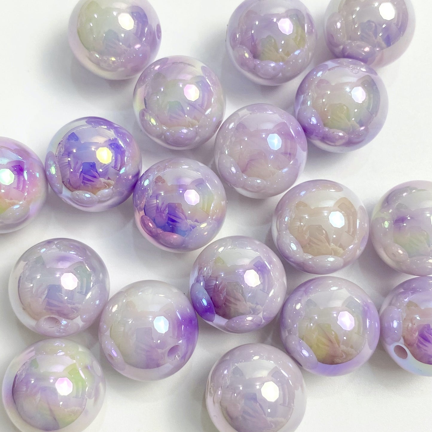 16MM UV coated dual color gradient acrylic beads