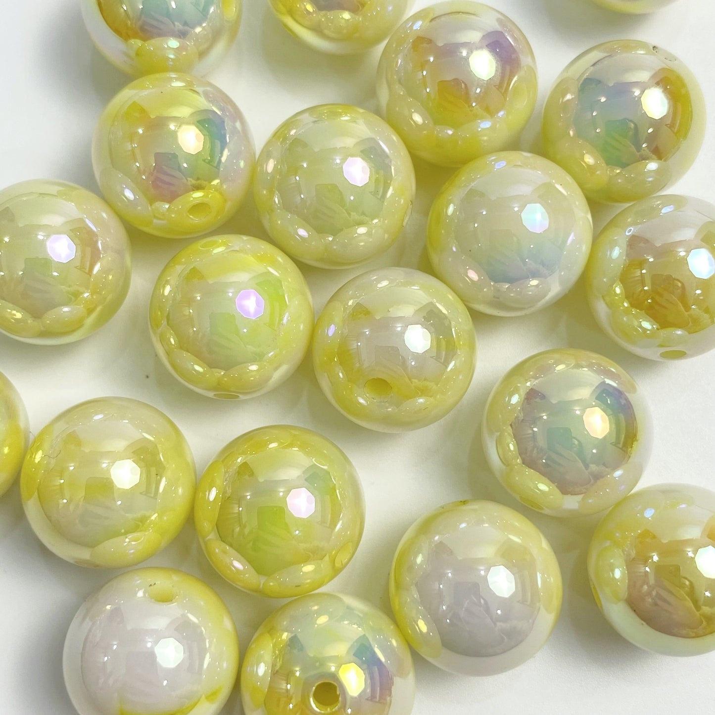 16MM UV coated dual color gradient acrylic beads