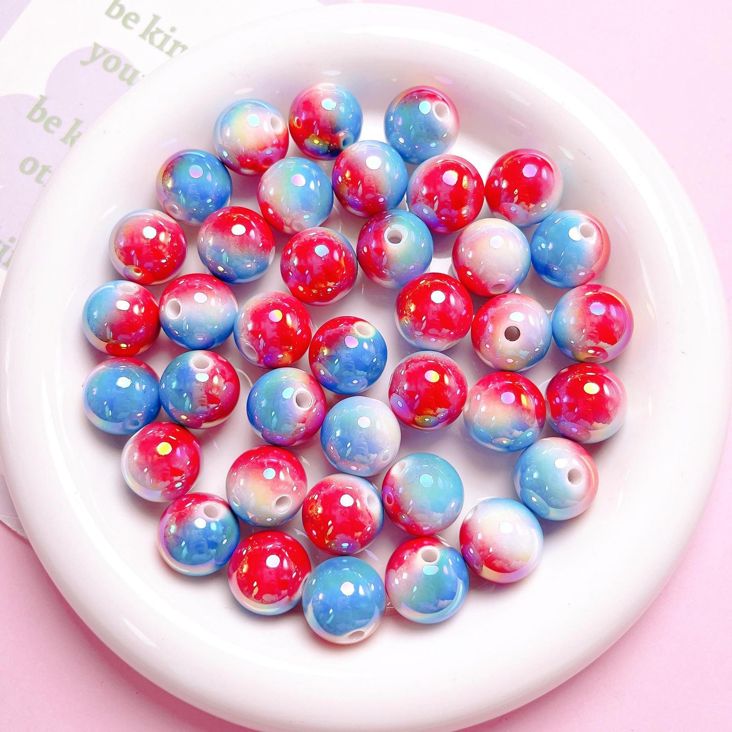 16MM UV color gradient burst beads