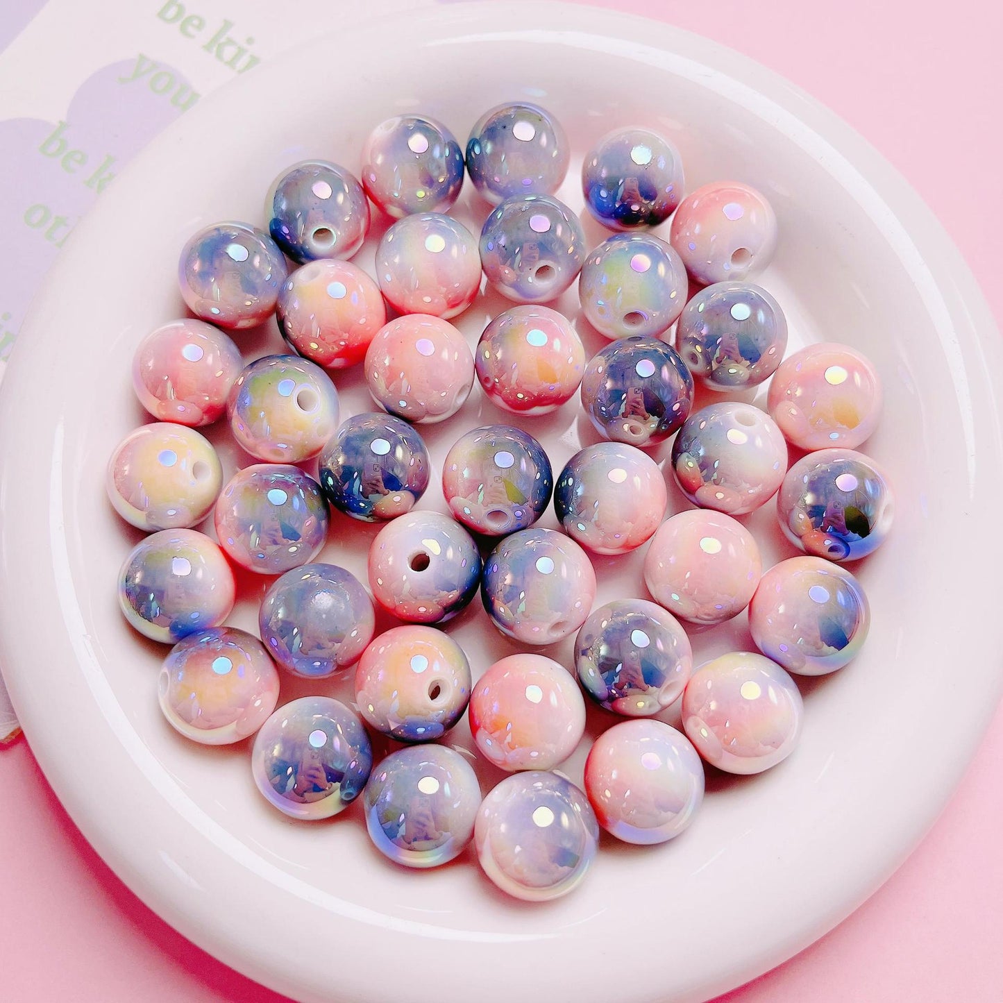 16MM UV color gradient burst beads