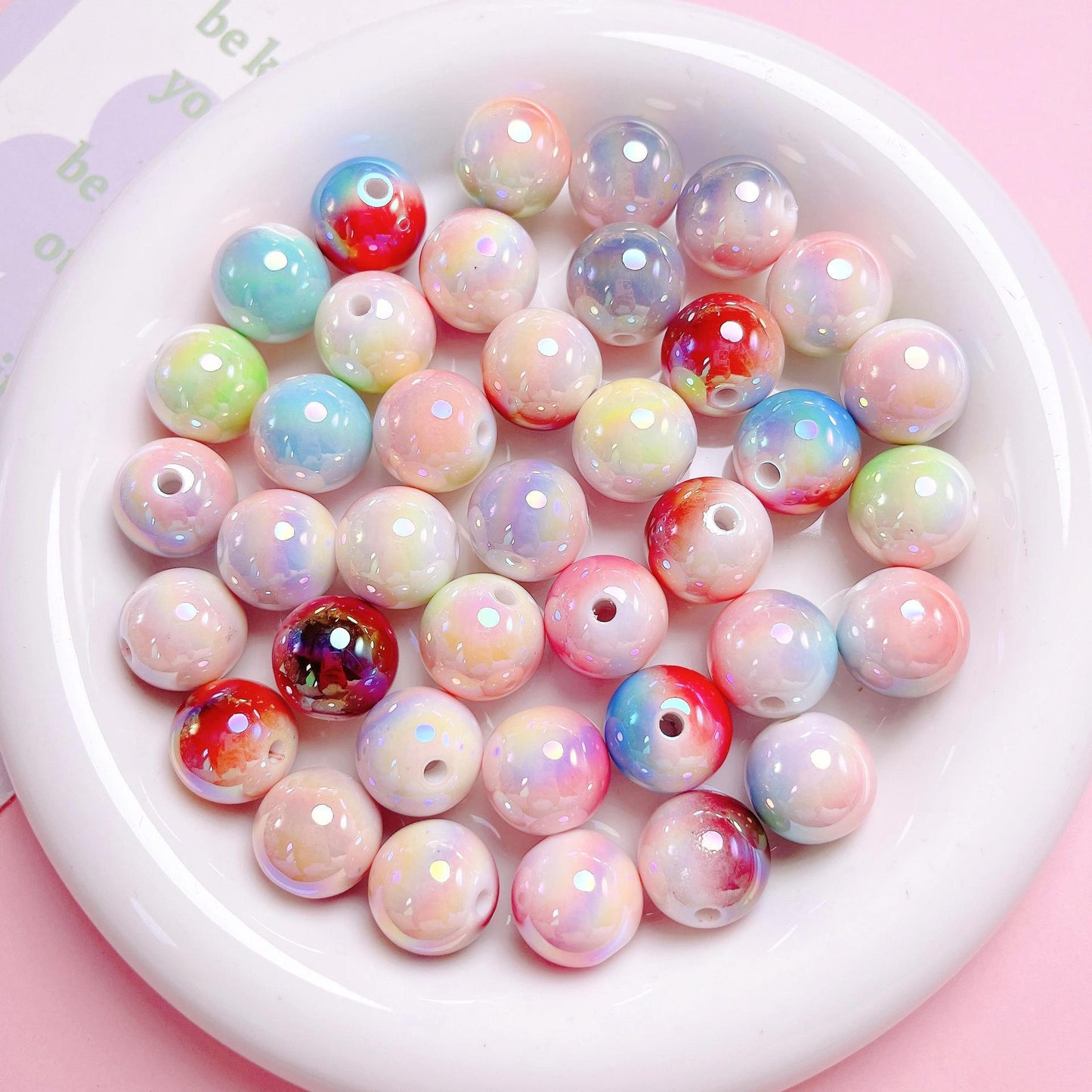 16MM UV color gradient burst beads