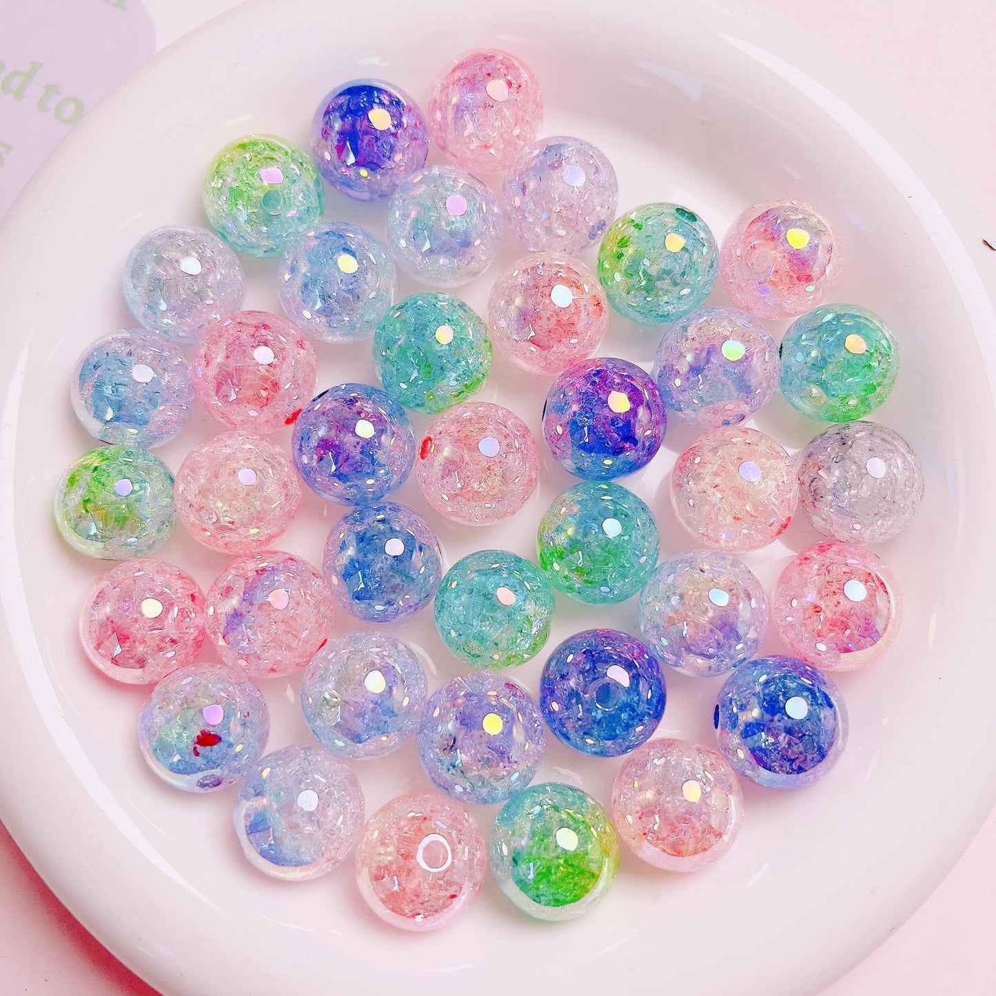 16MM UV dual color gradient burst bead