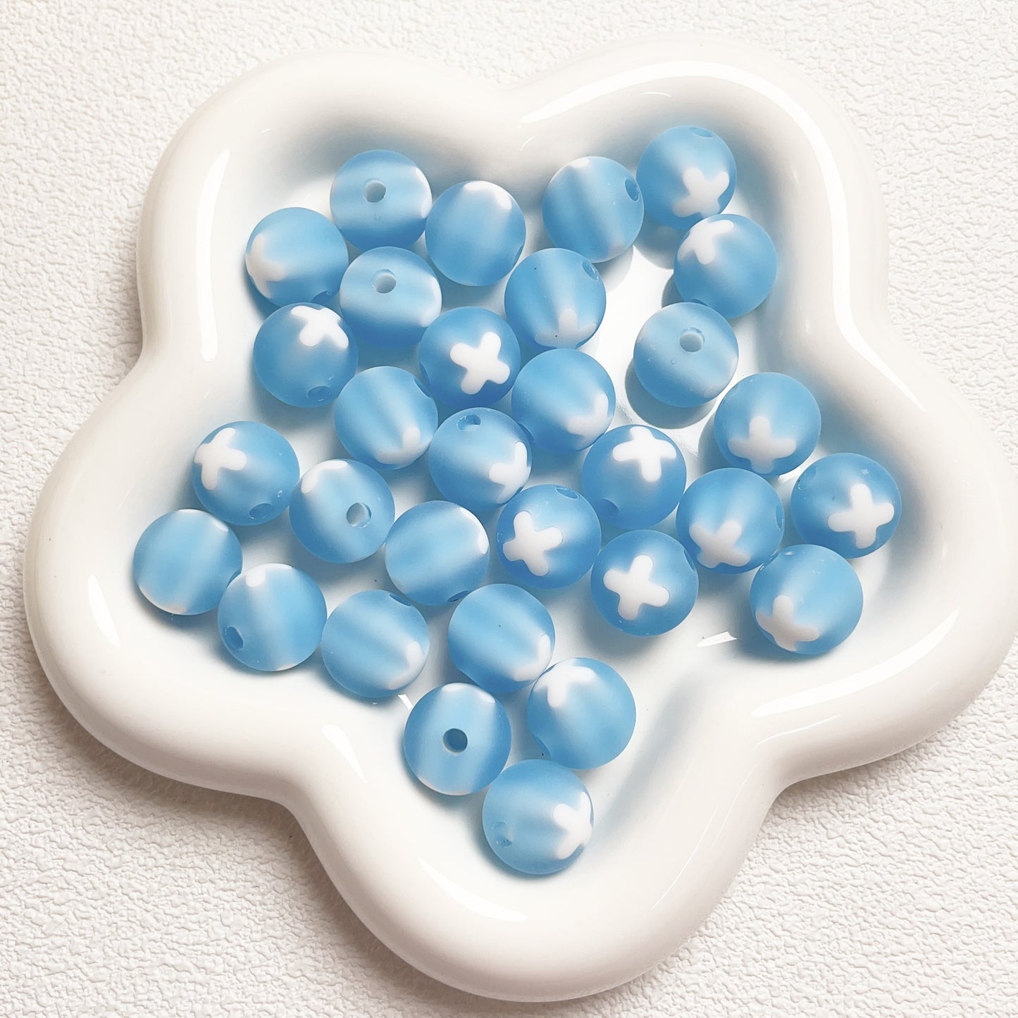 16MM Rubber feel paint dual color forked round beads