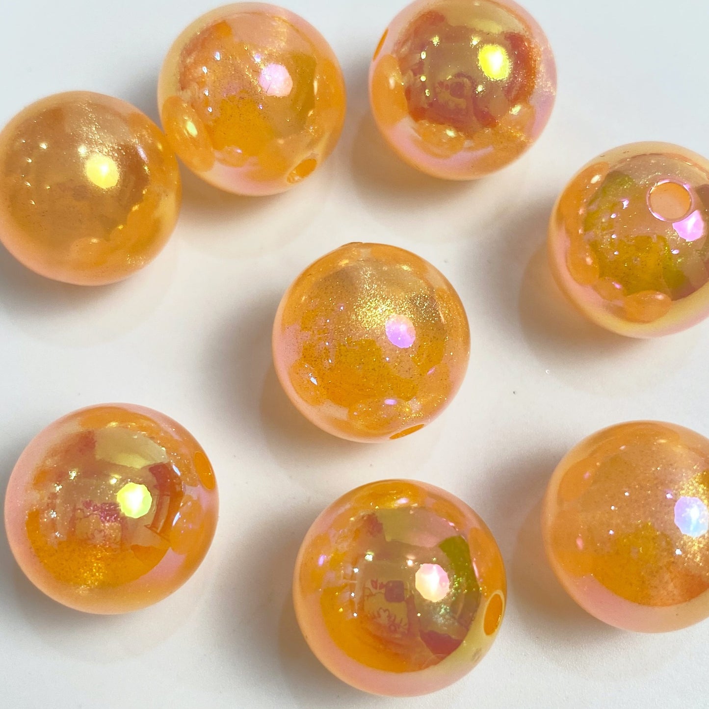 16MM Luminous gold powder round beads