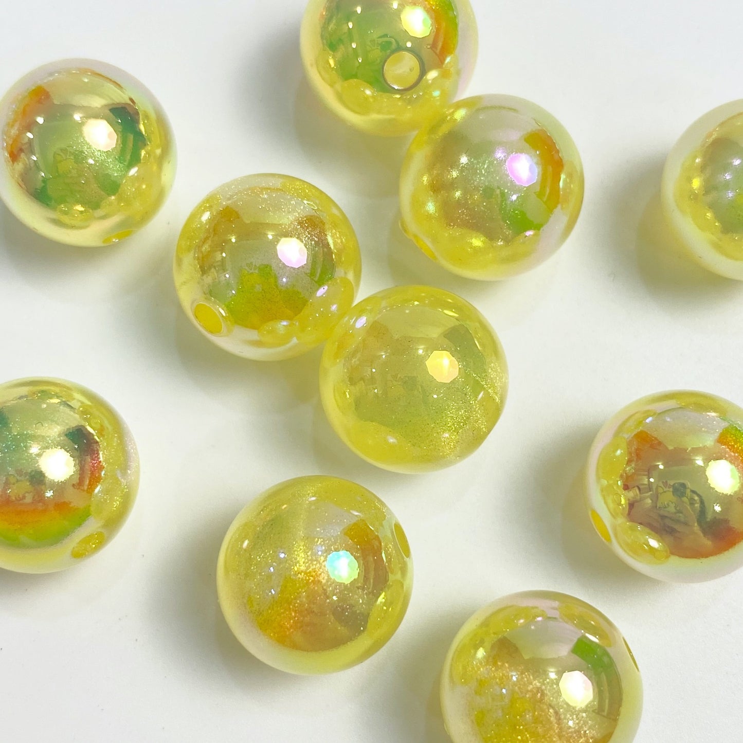 16MM Luminous gold powder round beads