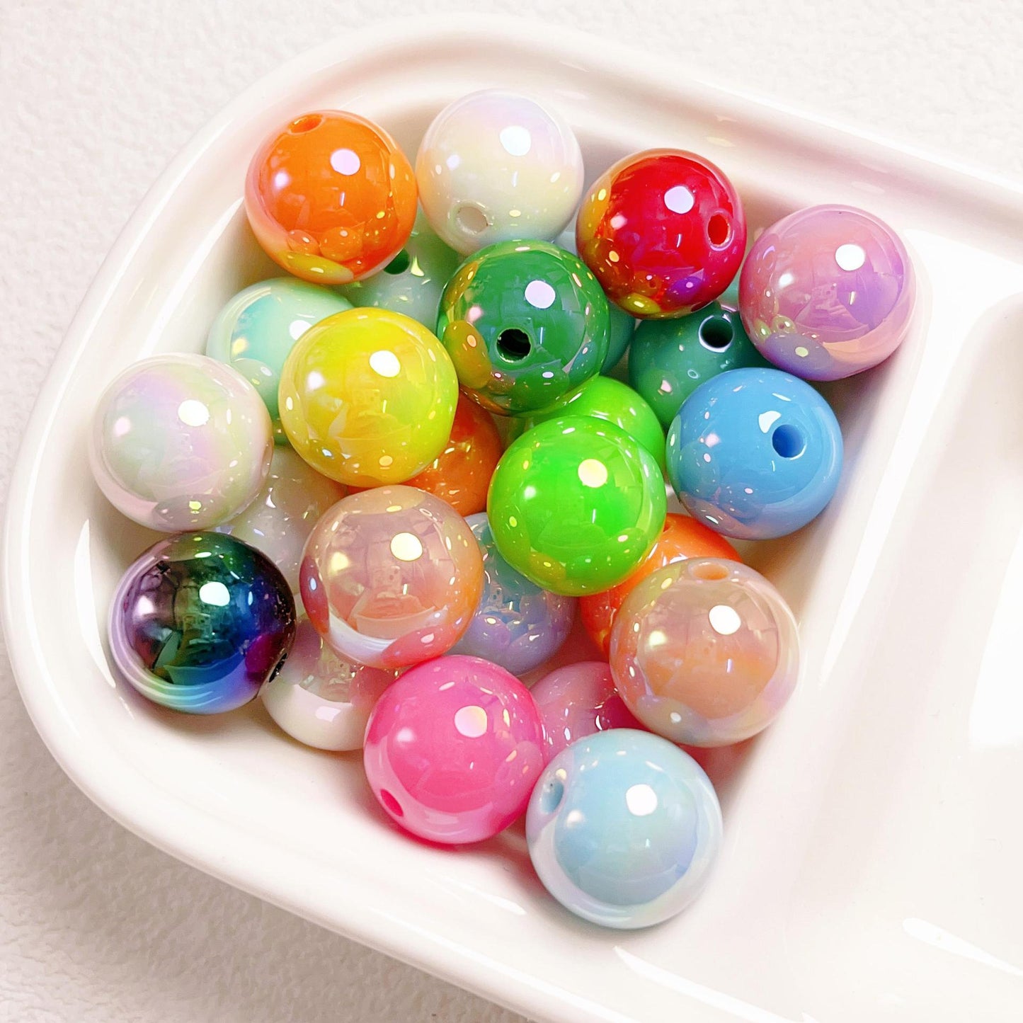 16MM UV coated colorful shell beads