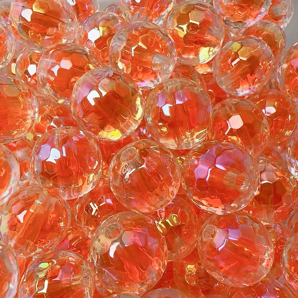 16MM UV coated color cut round beads