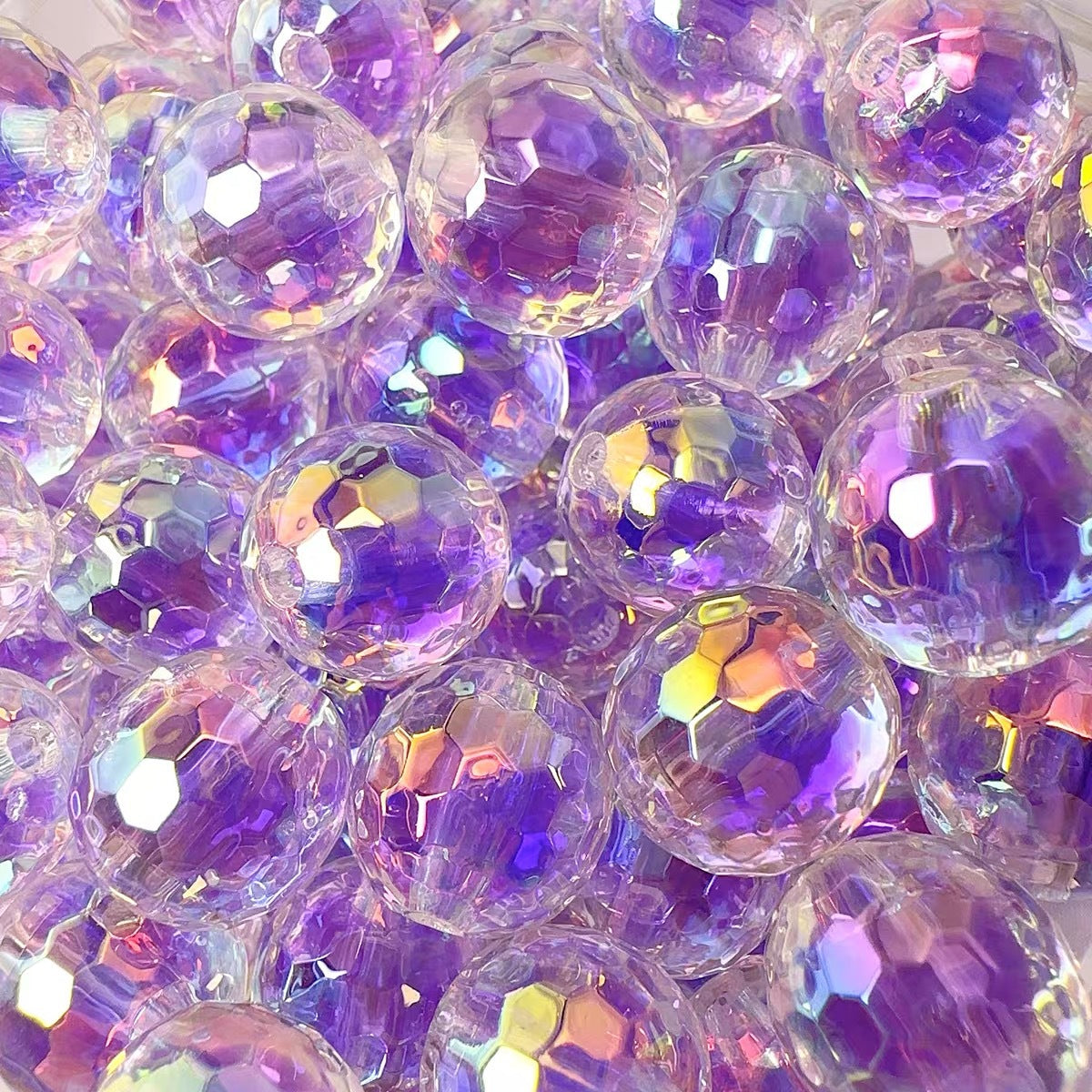 16MM UV coated color cut round beads