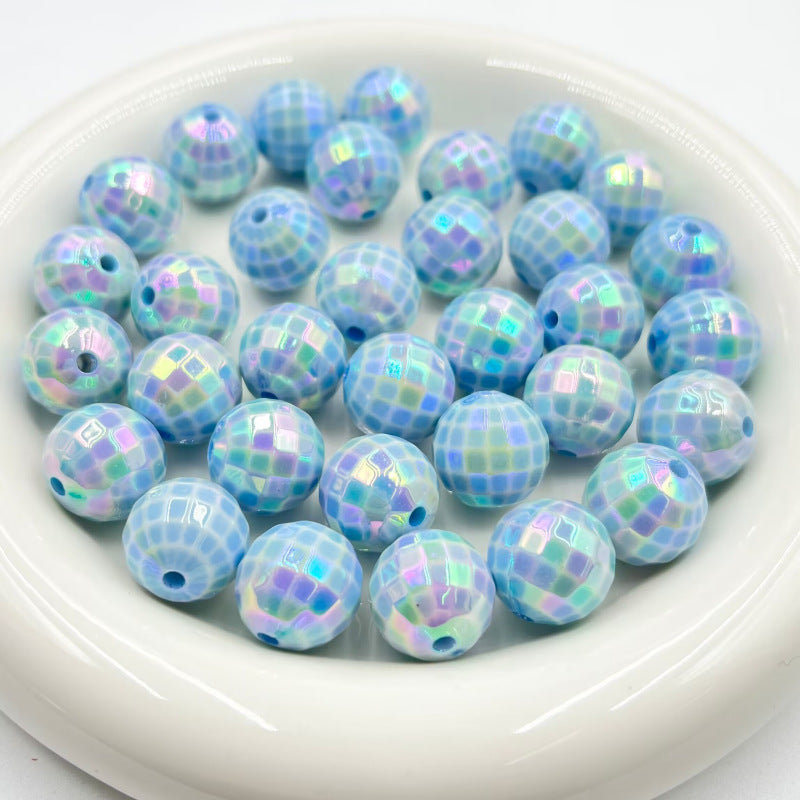 16MM Color coated acrylic grid beads