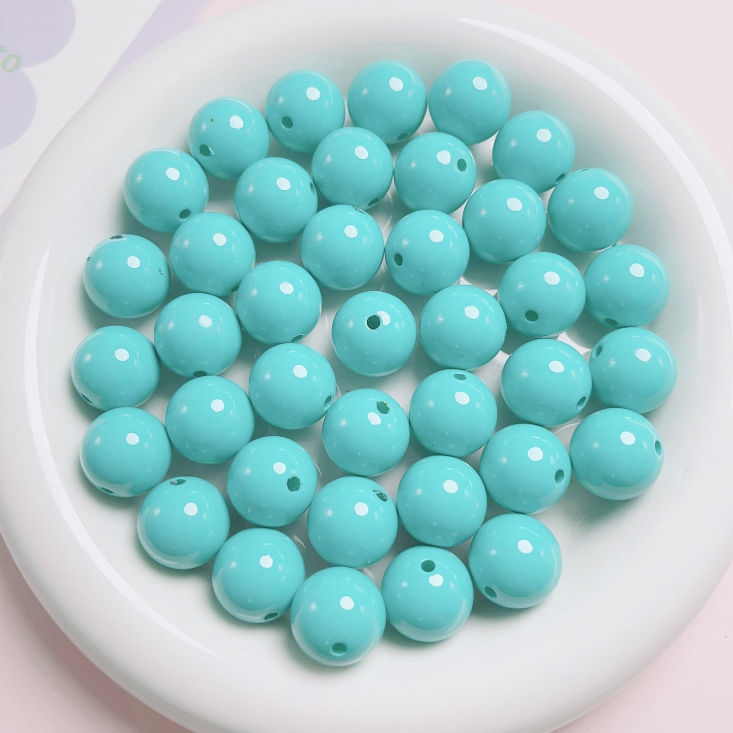 16MM Acrylic macaron solid colored round beads